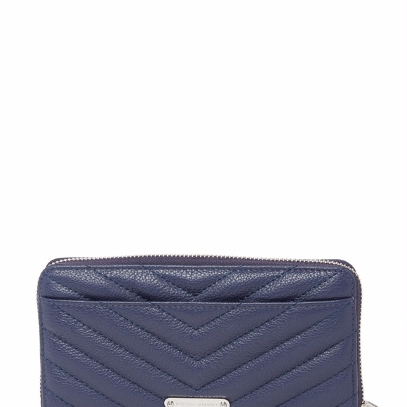 Rebecca Minkoff Edie Quilted Leather Wallet Blue - Picture 4 of 8